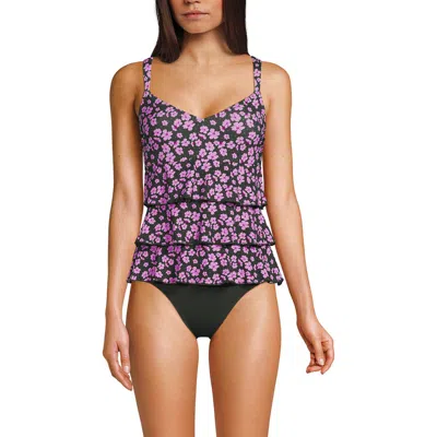 Lands' End Smoothing Control Ruffle Fauxkini One Piece Swimsuit In Multi