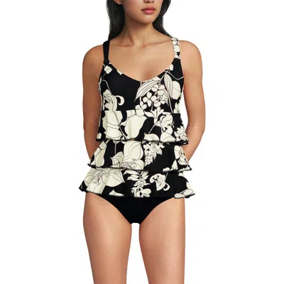 Lands' End Smoothing Control Ruffle Fauxkini One Piece Swimsuit In Multi