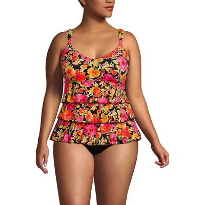 Lands' End Smoothing Control Ruffle Fauxkini One Piece Swimsuit In Multi