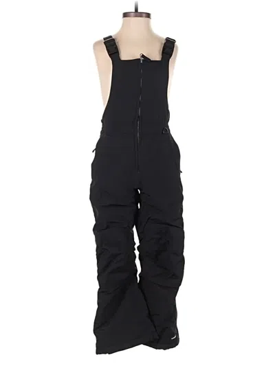 Pre-owned Lands' End Snow Pants With Bib In Black