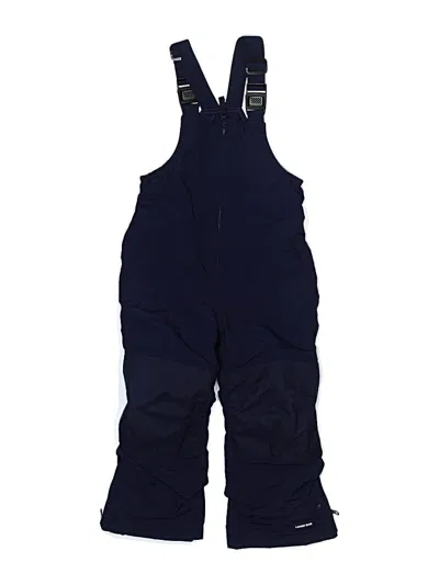 Pre-owned Lands' End Kids'  Snow Pants With Bib In Blue
