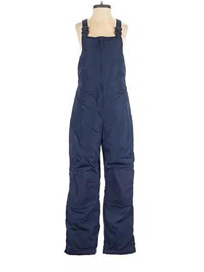 Pre-owned Lands' End Snow Pants With Bib In Blue