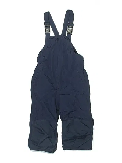 Pre-owned Lands' End Kids'  Snow Pants With Bib In Blue