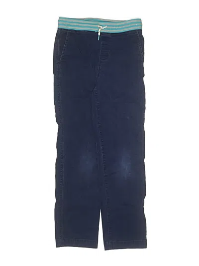 Pre-owned Lands' End Kids'  Snow Pants With Bib In Blue
