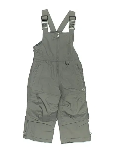 Pre-owned Lands' End Kids'  Snow Pants With Bib In Gray