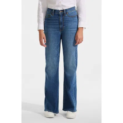 Lands' End Soft Denim High Rise Classic Flare Jeans In Blue