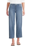Lands' End Soft Denim Mid Rise Relaxed Straight Crop Jeans In Blue