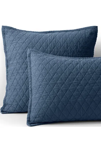 Lands' End Solid Diamond Double Voile Pillow Sham In Blue