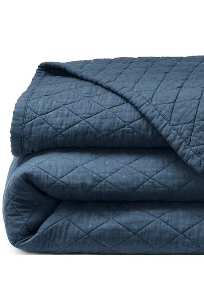 Lands' End Solid Diamond Double Voile Quilt In Blue