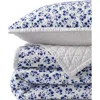 Lands' End Solid Diamond Double Voile Quilt In Blue