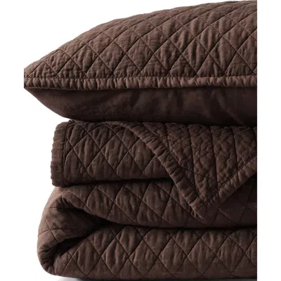 Lands' End Solid Diamond Double Voile Quilt In Brown