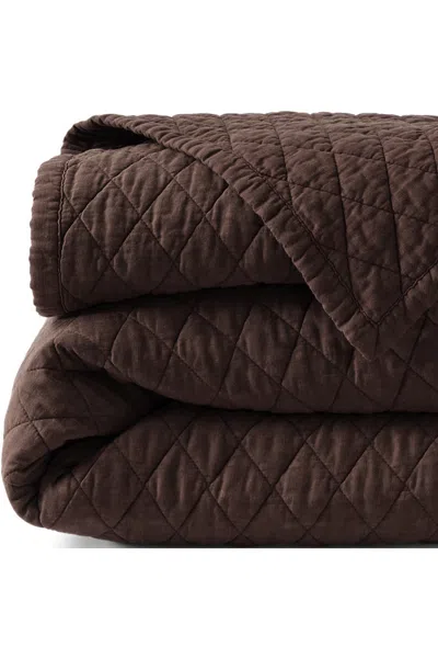 Lands' End Solid Diamond Double Voile Quilt In Brown