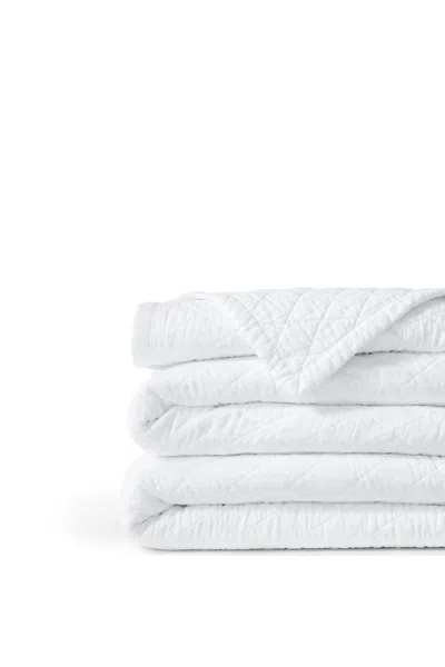 Lands' End Solid Diamond Double Voile Quilt In White