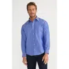 Lands' End Solid No Iron Supima Pinpoint Straight Collar Dress Shirt In Blue
