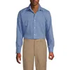 Lands' End Solid No Iron Supima Pinpoint Straight Collar Dress Shirt In Blue