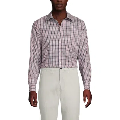 Lands' End Solid No Iron Supima Pinpoint Straight Collar Dress Shirt In Neutral