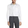 Lands' End Solid No Iron Supima Pinpoint Straight Collar Dress Shirt In White