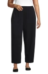 Lands' End Sport Knit High Rise Barrel Ankle Pants In Black