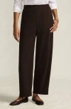 Lands' End Sport Knit High Rise Barrel Ankle Pants In Brown
