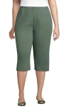Lands' End Sport Knit High Rise Elastic Waist Capri Pants In Lily Pad Green