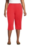 Lands' End Plus Size Sport Knit High Rise Elastic Waist Capri Pants In Sahara Desert