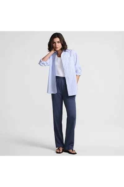 Lands' End Sport Knit High Rise Pants In Blue