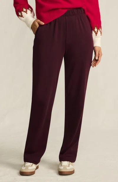 Lands' End Sport Knit High Rise Pants In Burgundy