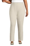 Lands' End Plus Size Sport Knit High Rise Pants In Flax Heather