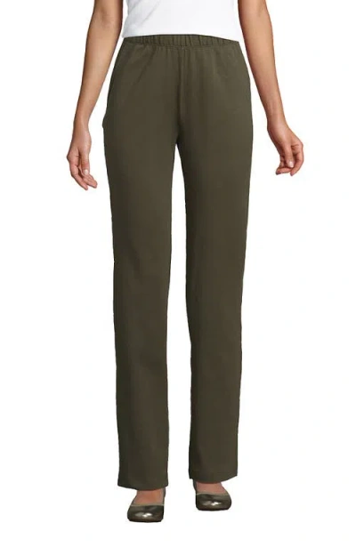 Lands' End Plus Size Sport Knit High Rise Pants In Forest Moss