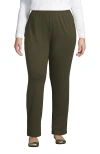 Lands' End Sport Knit High Rise Pants In Forest Moss