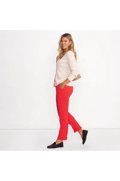 Lands' End Sport Knit High Rise Pants In Orange