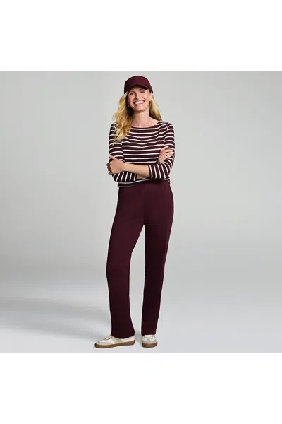 Lands' End Sport Knit High Rise Pants In Burgundy