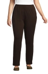 Lands' End Plus Size Sport Knit High Rise Pants In Rich Coffee