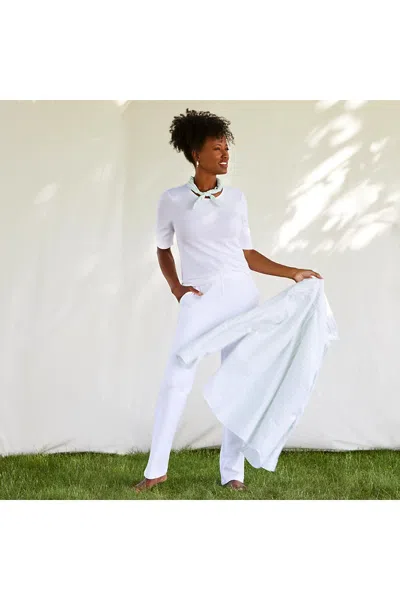 Lands' End Sport Knit High Rise Pants In White
