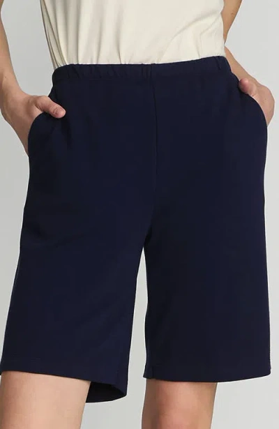 Lands' End Sport Knit High Rise Shorts In Blue