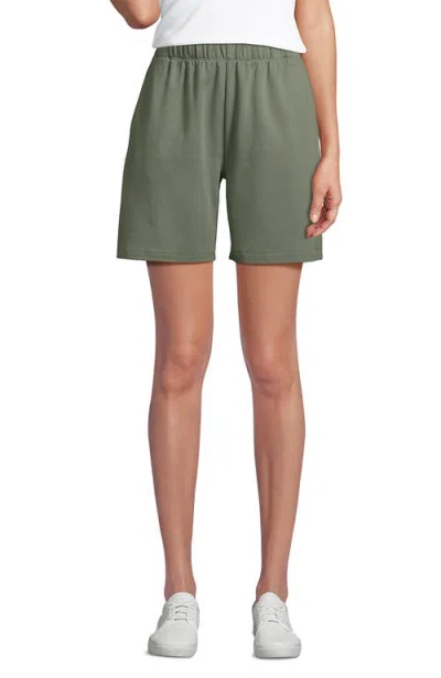 Lands' End Sport Knit High Rise Shorts In Green