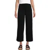 Lands' End Sport Knit Pull On Drawstring Wide Leg Crop Pants In Black