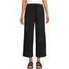 Lands' End Sport Knit Pull On Drawstring Wide Leg Crop Pants In Dark Charcoal Heather