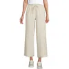 Lands' End Sport Knit Pull On Drawstring Wide Leg Crop Pants In Flax Heather