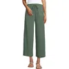 Lands' End Sport Knit Pull On Drawstring Wide Leg Crop Pants In Lily Pad Green