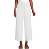 Lands' End Sport Knit Pull On Drawstring Wide Leg Crop Pants In White