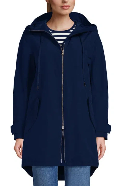 Lands' End Squall A-line Rain Jacket In Blue