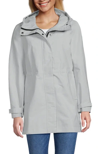 Lands' End Squall Hooded Waterproof Raincoat In Light Mist