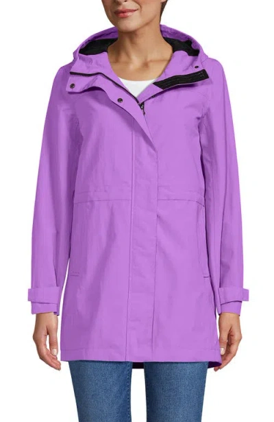 Lands' End Squall Hooded Waterproof Raincoat In Soft Orchid