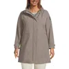 Lands' End Plus Size Squall Hooded Waterproof Raincoat In Soft Taupe