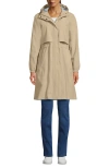 Lands' End Squall Packable Long Raincoat In Champagne