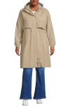 Lands' End Squall Packable Long Raincoat In Champagne