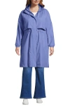 Lands' End Squall Packable Long Raincoat In Light Periwinkle
