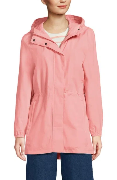 Lands' End Squall Packable Waterproof Raincoat In Pink
