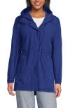 Lands' End Plus Size Squall Packable Waterproof Raincoat In Blue